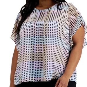 CALVIN KLEIN Plus size Flutter-sleeve